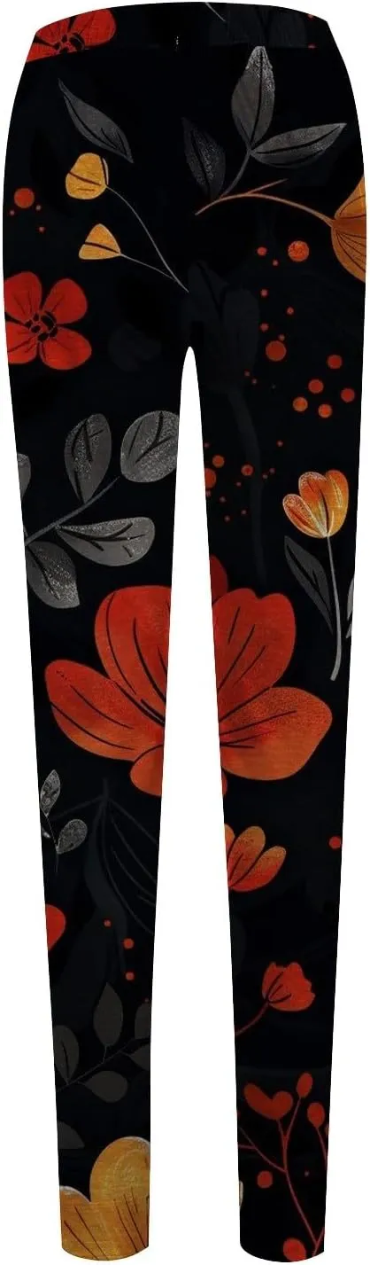 Pattern Leggings for Women Knit Cotton Leggings Women with Pockets Womens Workout Bottoms