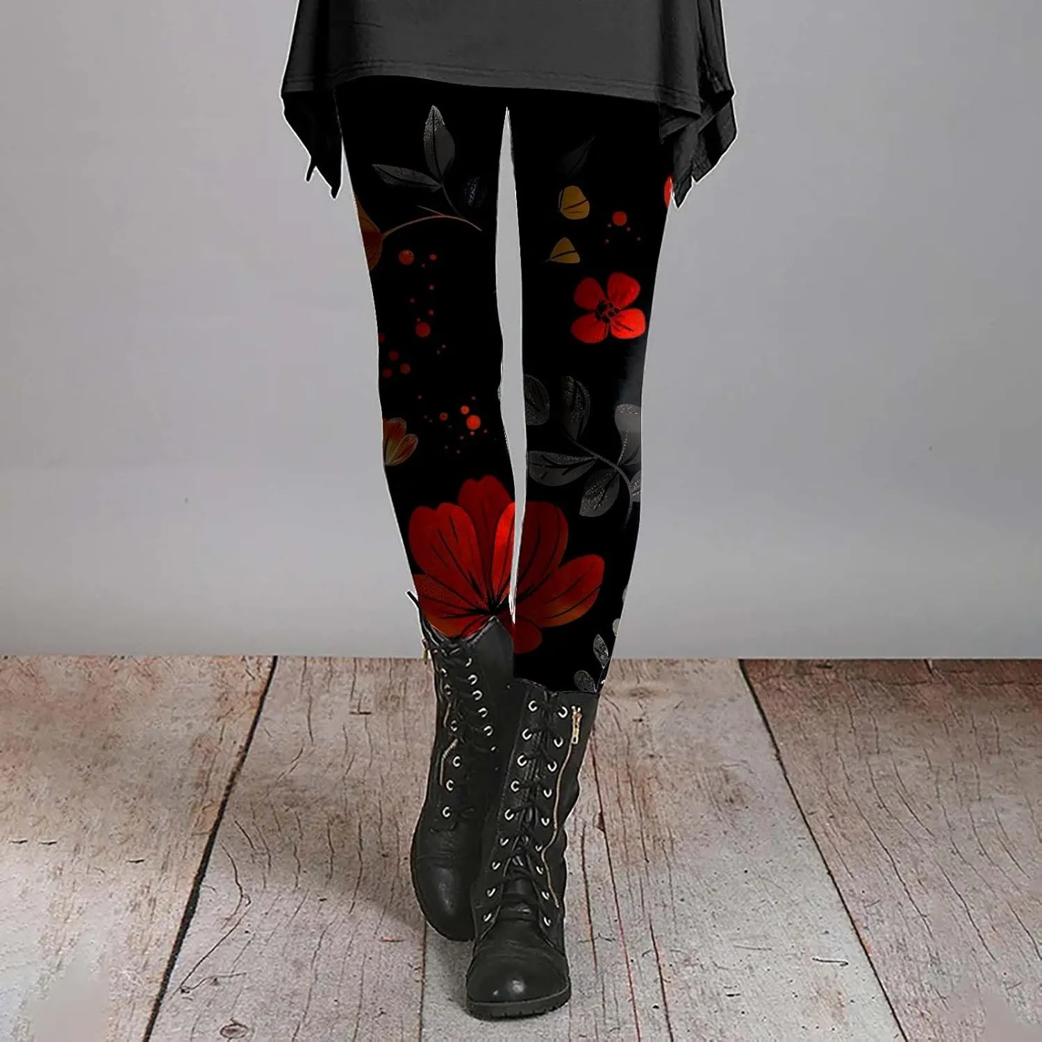 Pattern Leggings for Women Knit Cotton Leggings Women with Pockets Womens Workout Bottoms