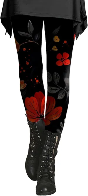 Pattern Leggings for Women Knit Cotton Leggings Women with Pockets Womens Workout Bottoms