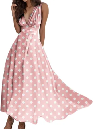 PTOLOCIF Sundresses for Women 2025 Sleeveless Spaghetti Strap Long Dresses Scoop Neck Smocked Ruffle Flowy Boho Maxi Dress