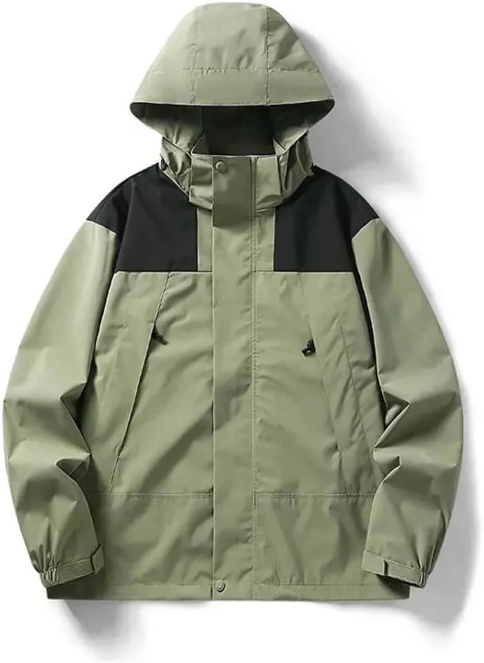 Rfmfkkg Men'S Loose Casual Outdoor Jacket Hoodies Casual Loose Patchwork Zipper Coats