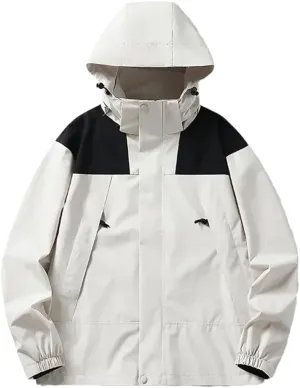 Rfmfkkg Men'S Loose Casual Outdoor Jacket Hoodies Casual Loose Patchwork Zipper Coats