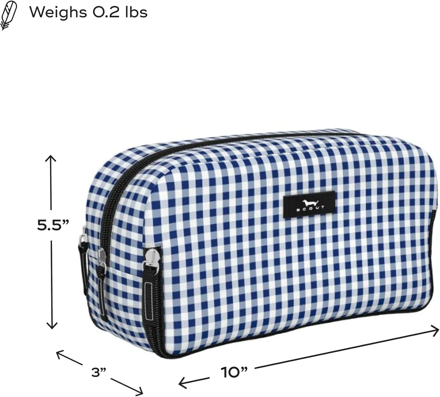 SCOUT 3-Way Bag - Travel Makeup Pouch and Toiletry Bag for Women with Three Zipper Compartments - Stands Upright, Wipes Clean