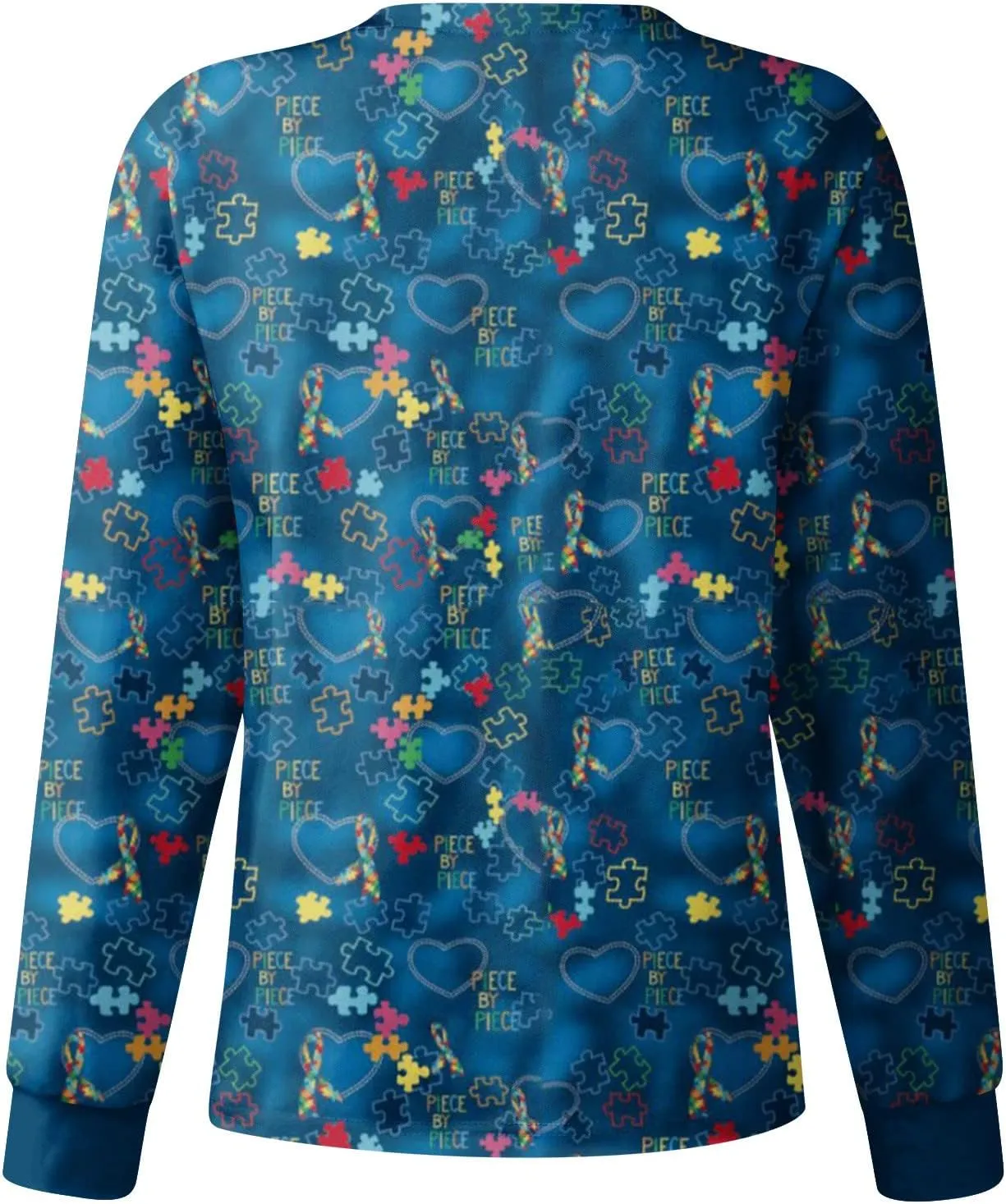 Scrubs Jacket for Women Plus Size Snap Front Warm Up Nurse Doctor Work Uniforms Butterfly Print Scrub Tops with Pockets