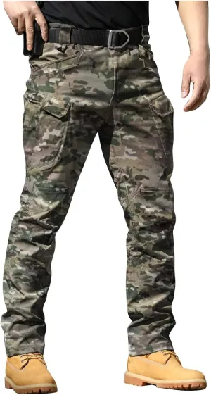 SERYU Mens Tactical Cargo Pants Water Resistant Ripstop Cargo Pants Military Fan Multi Pocket Overalls Outdoor Apparel