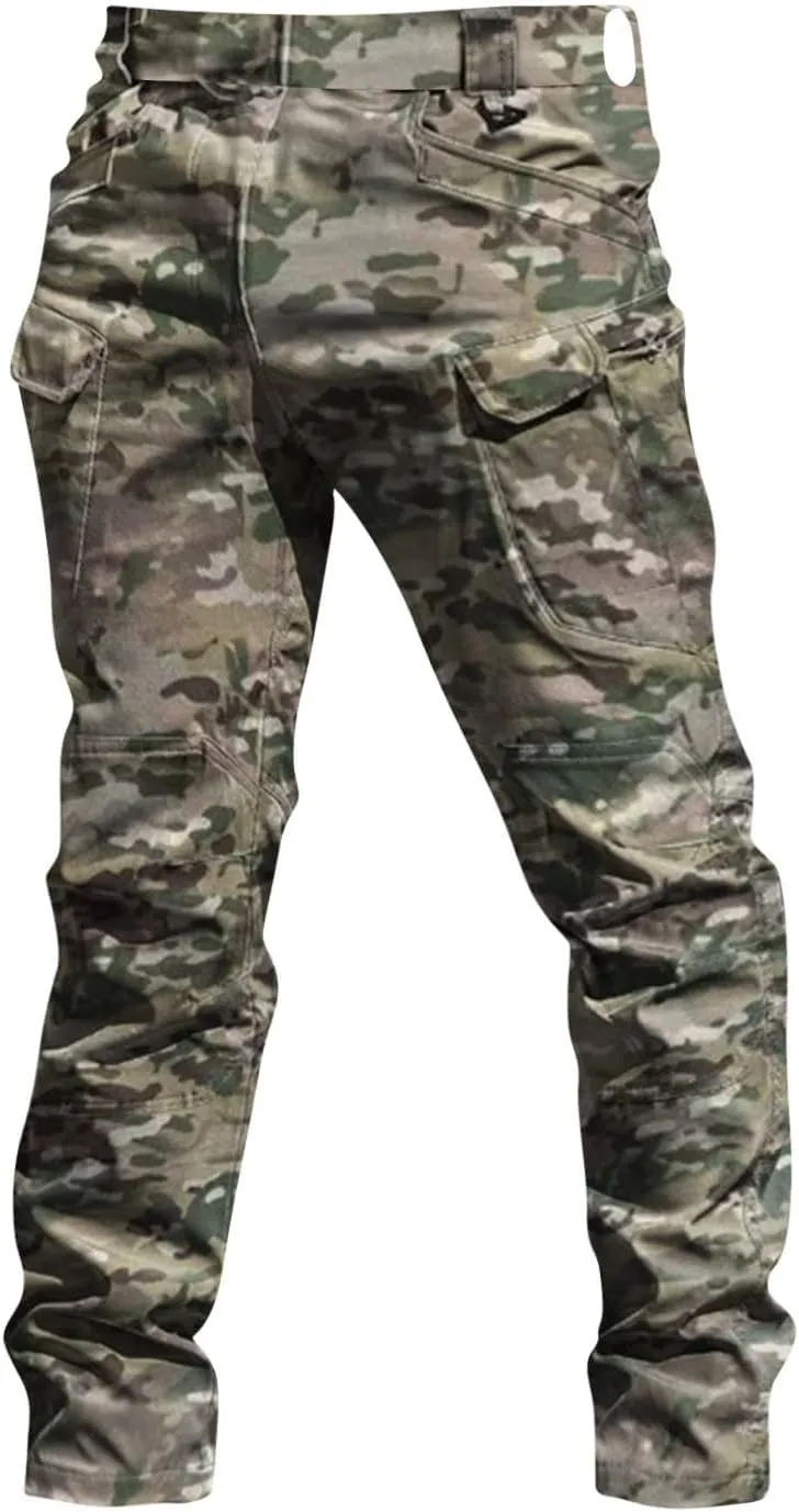 SERYU Mens Tactical Cargo Pants Water Resistant Ripstop Cargo Pants Military Fan Multi Pocket Overalls Outdoor Apparel