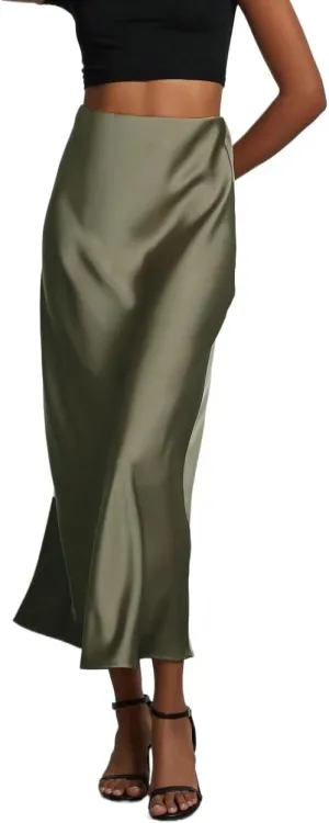 Summer Spring Womens Skirts Women's Casual Stretch Satin Satin Maxi Skirt