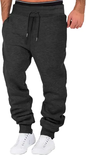 Sweatpants for Men Waist Solid Color Pocket Trousers Loose Sports Trousers Sweat Pants Workout Pants Cargo