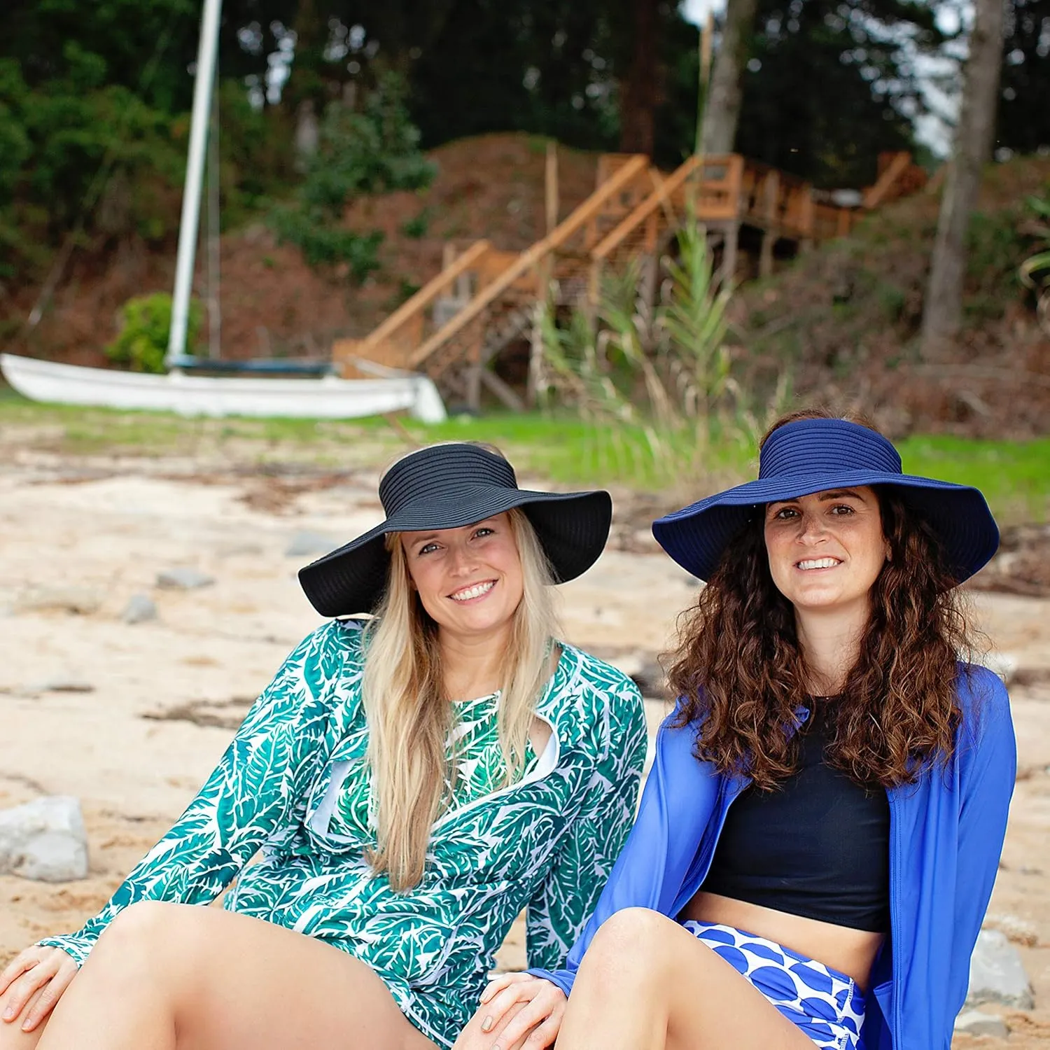 SwimZip Women's Wide Brim Sun Visor - UPF 50  Sun Protection
