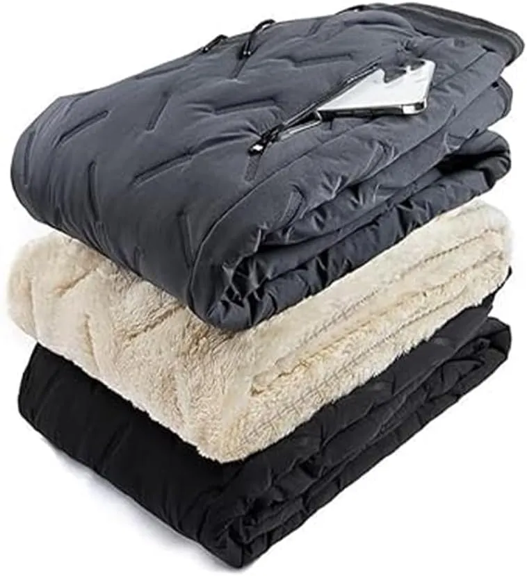 Unisex Lambswool Fleece-Lined Joggers, Winter Lambswool Fleece Bottoms Fleece Pants, Warm Thick Jogger Pants