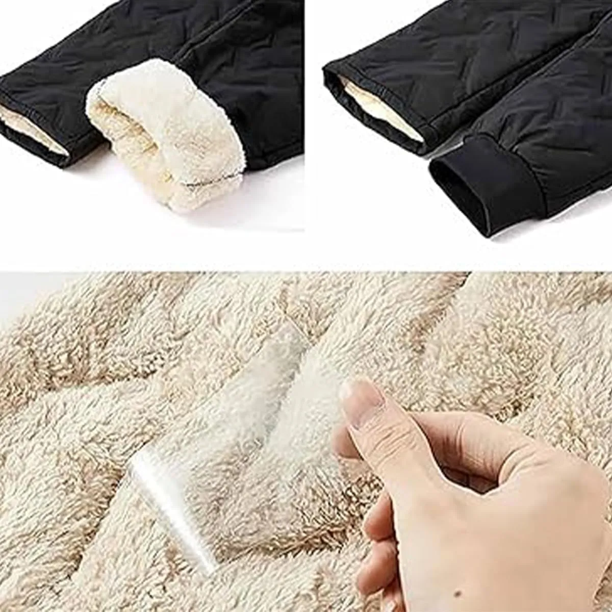 Unisex Lambswool Fleece-Lined Joggers, Winter Lambswool Fleece Bottoms Fleece Pants, Warm Thick Jogger Pants