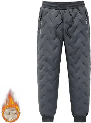 Unisex Lambswool Fleece-Lined Joggers, Winter Lambswool Fleece Jogging Bottoms, Warm Thick Jogger Pants