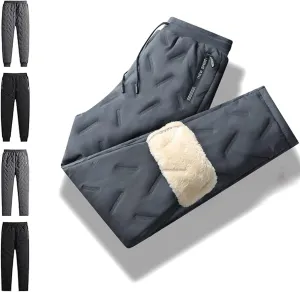 Unisex Lambswool Fleece-Lined Joggers,Unisex Fleece Jogging Bottoms,Winter Warm Fuzzy Leggings,Waterproof