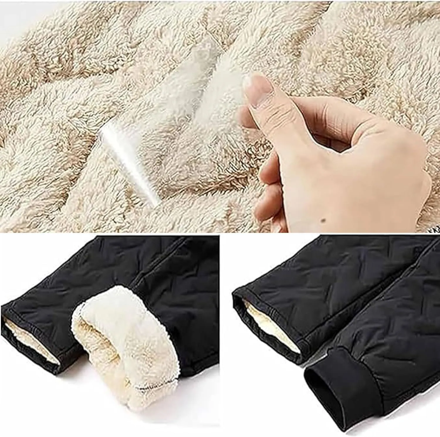 Unisex Lambswool Fleece-Lined Joggers,Unisex Fleece Jogging Bottoms,Winter Warm Fuzzy Leggings,Waterproof