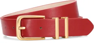 VONMELLI Women's Soft Faux Leather Belt for Jeans Pants Dress Fashion Ladies Waist Belt with Gold/Silvery Buckle