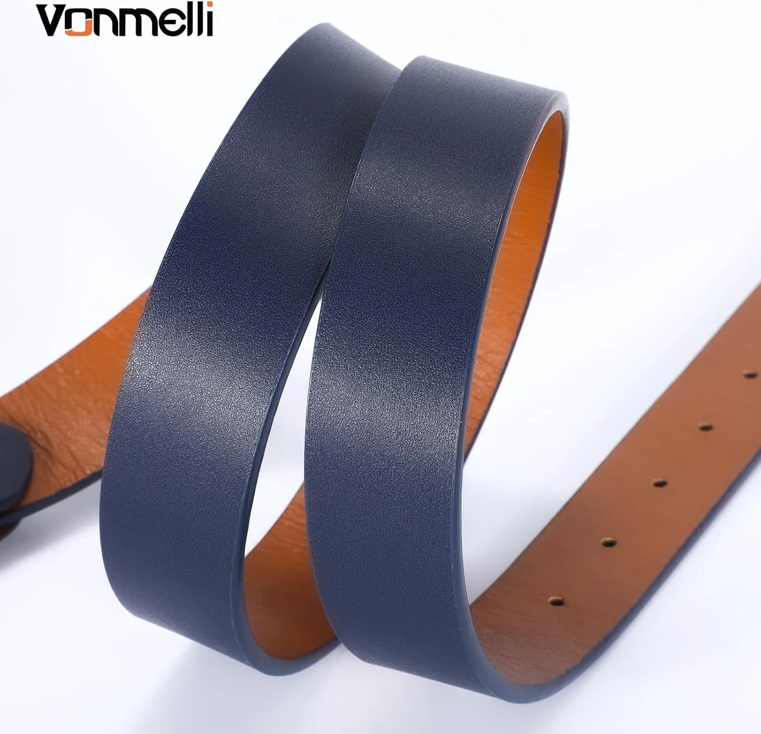 VONMELLI Women's Soft Faux Leather Belt for Jeans Pants Dress Fashion Ladies Waist Belt with Gold/Silvery Buckle