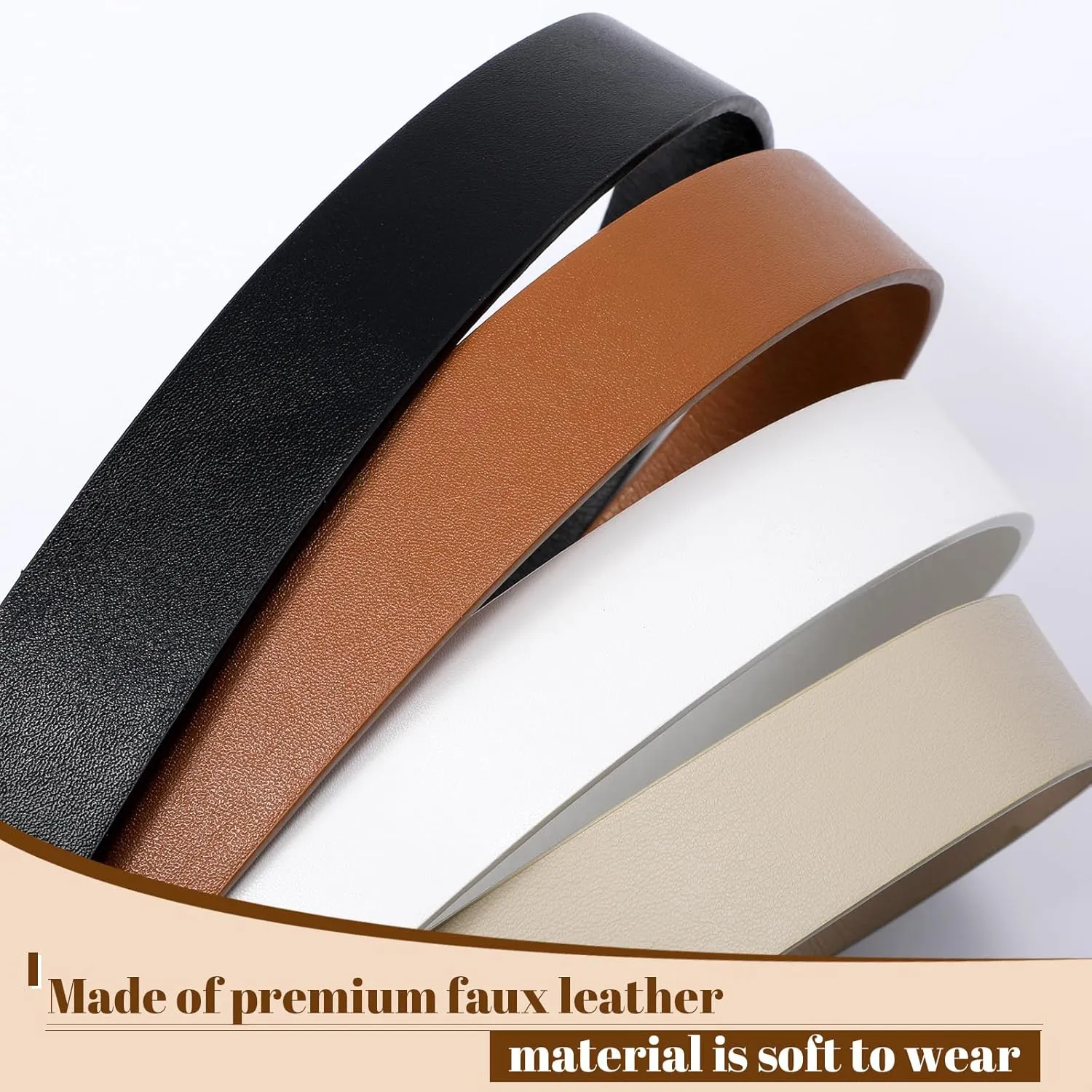VONMELLI Women's Soft Faux Leather Belt for Jeans Pants Dress Fashion Ladies Waist Belt with Gold/Silvery Buckle