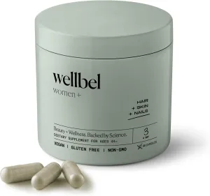 WELLBEL Women   Clean Supplement for Hair, Skin, and Nails, Vegan, Gluten Free, Non GMO 90 Count