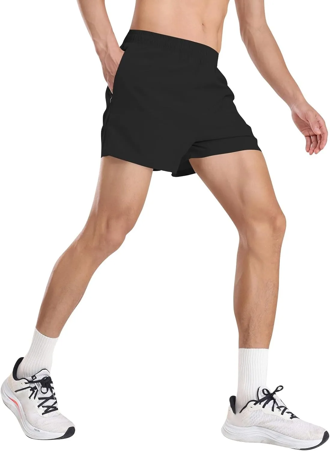 WENKOMG1 Mens Gym Shorts 3" Quick Dry Bodybuilding Workout Shorts Lightweight Running Jogging Lounge Gym Bottoms