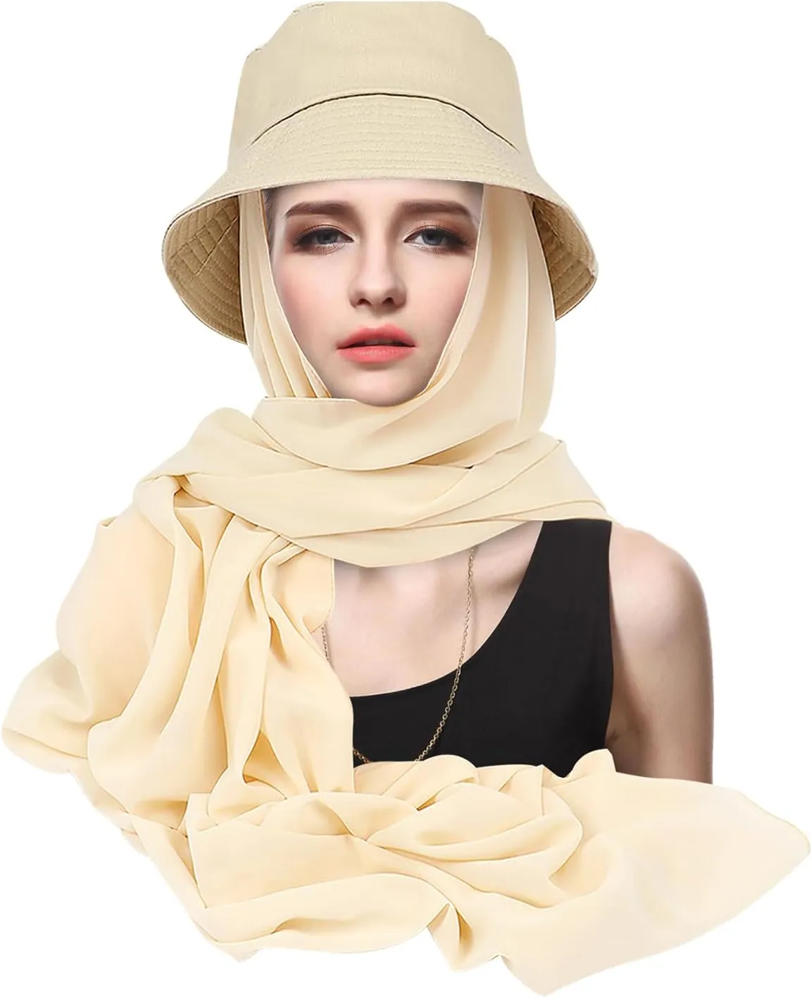 Wide Brim Sun Hat with Neck Flap Sun Visor Hat for Women UV Protection Hat Face Cover Sun Shawl Full Cover Visor