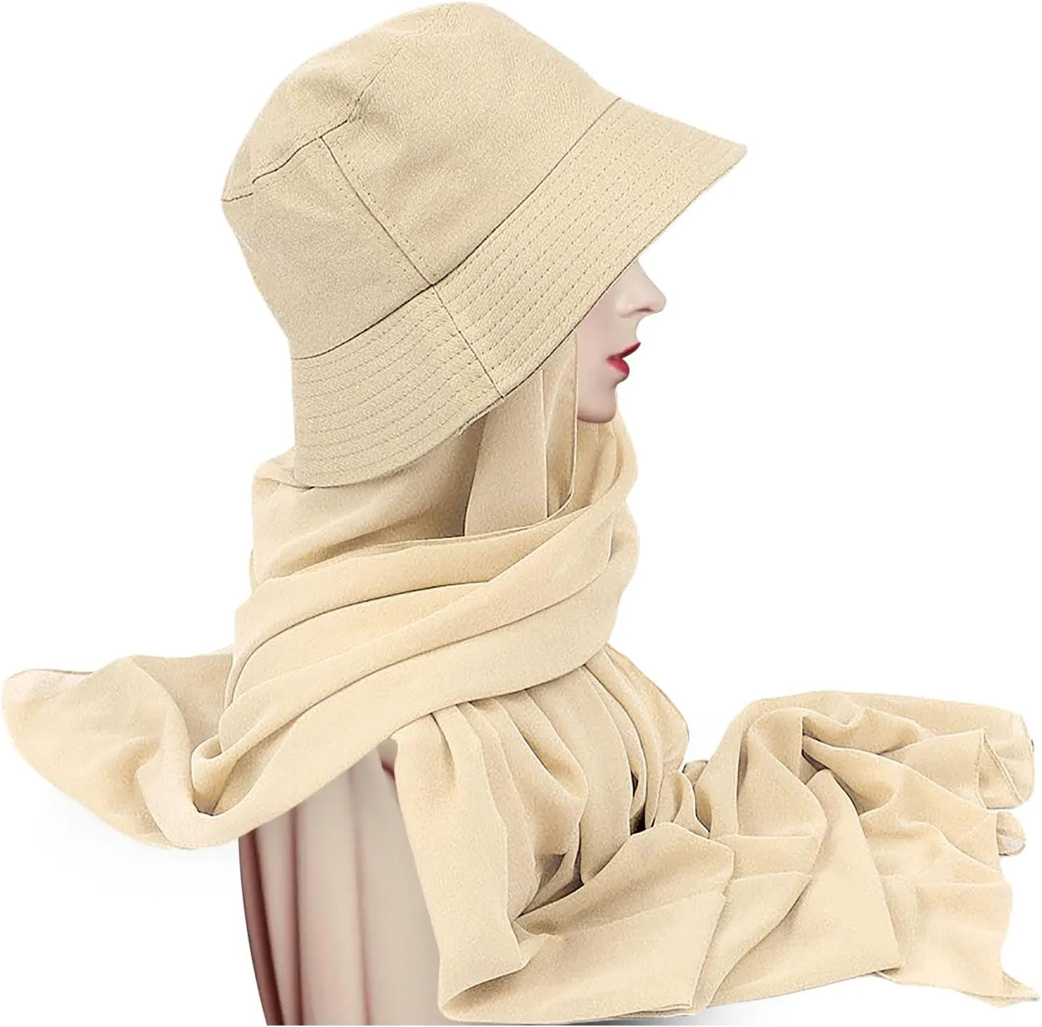 Wide Brim Sun Hat with Neck Flap Sun Visor Hat for Women UV Protection Hat Face Cover Sun Shawl Full Cover Visor