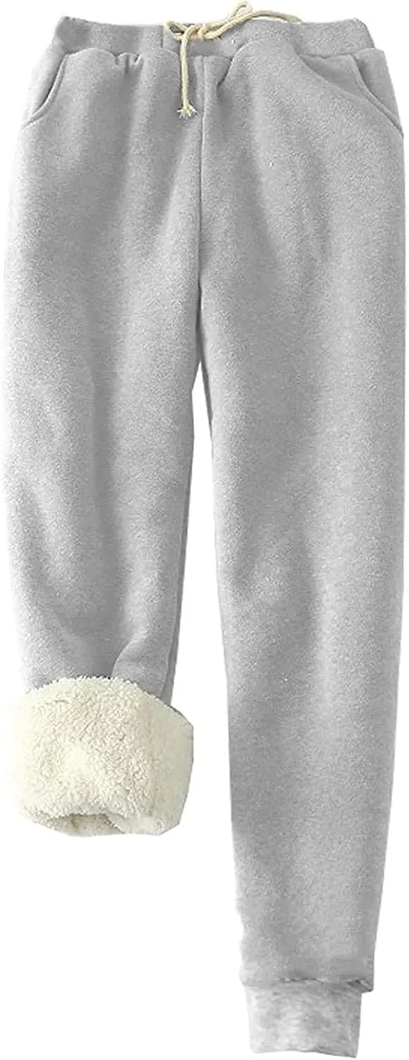 Winter Lounge Sets for Women Cozy Warm Two Piece Outfits Fuzzy Fleece Lined Long Sleeve Pullover with Pants