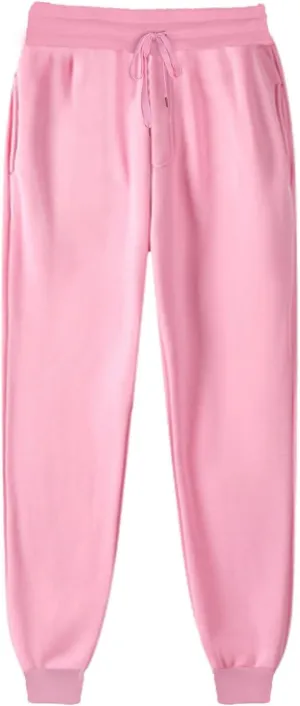 Women Casual Jogger Pants Sherpa Fleece Lined Pants Drawstring High Waist Trousers Workout Joggers Thick Sweatpants