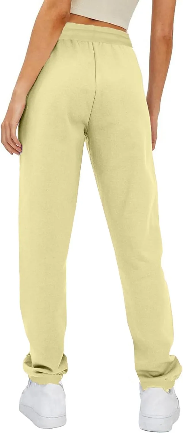 Women Casual Jogger Pants Sherpa Fleece Lined Pants Drawstring High Waist Trousers Workout Joggers Thick Sweatpants