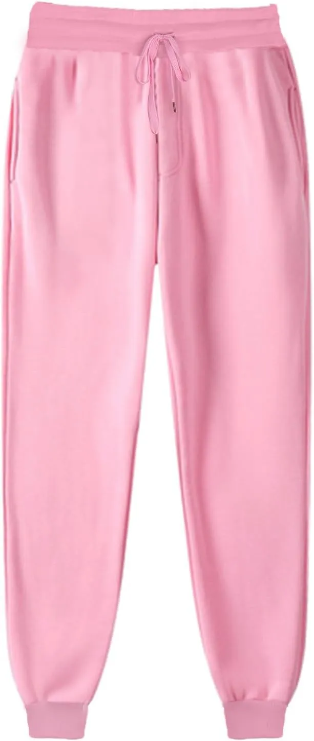 Women Casual Jogger Pants Sherpa Fleece Lined Pants Drawstring High Waist Trousers Workout Joggers Thick Sweatpants