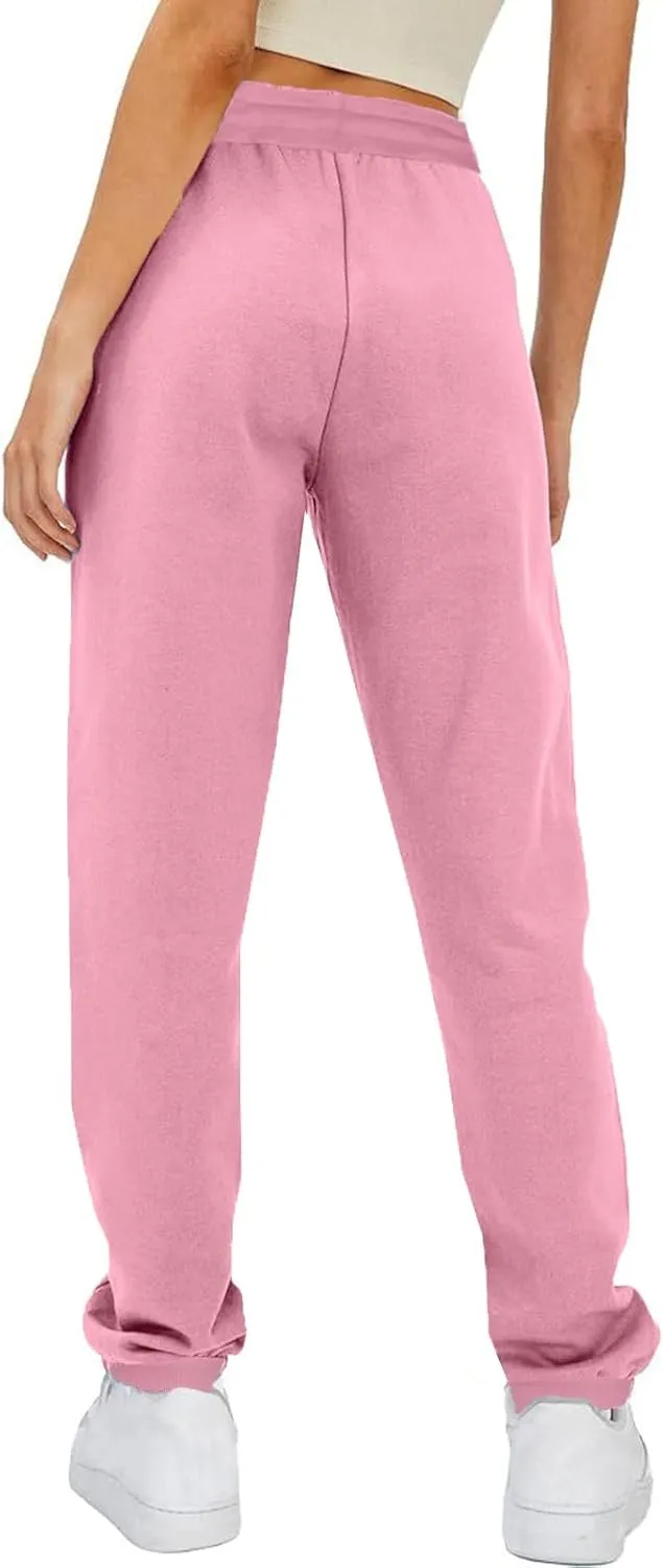 Women Casual Jogger Pants Sherpa Fleece Lined Pants Drawstring High Waist Trousers Workout Joggers Thick Sweatpants