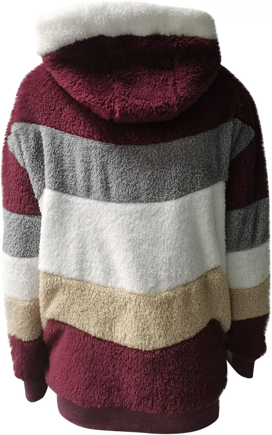 Women Faux Fur Zip Up Hoodies Sherpa Lined Winter Jackets Warm Plush Coat Oversized Fleece Warm Hoodie Outwear