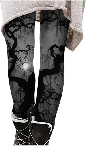 Women Halloween Leggings Striped Halloween Print Collection High Halloween Pumpkin Head Stripes Print Legging Slim