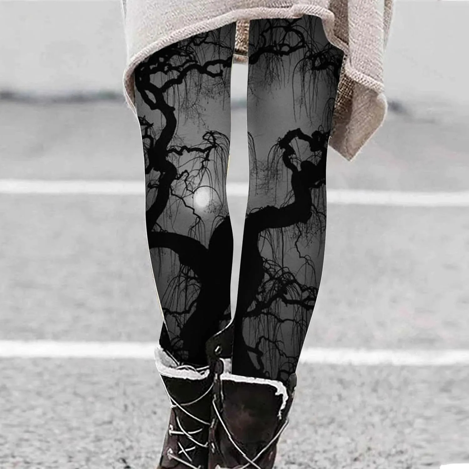 Women Halloween Leggings Striped Halloween Print Collection High Halloween Pumpkin Head Stripes Print Legging Slim