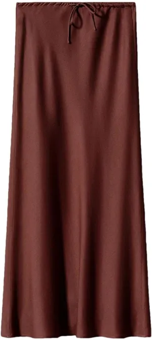 Women Long Satin Skirts A-LINE Summer Straight Elegant Satin Silk Maxi Skirts