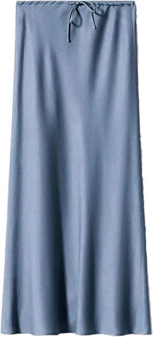 Women Long Satin Skirts A-LINE Summer Straight Elegant Satin Silk Maxi Skirts