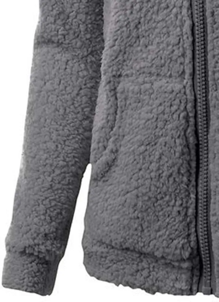 Women Outwear Sweater Cotton Zipper Hooded Coat Winter Wool Warm Coat Coat Women's Coat Zip up Warm