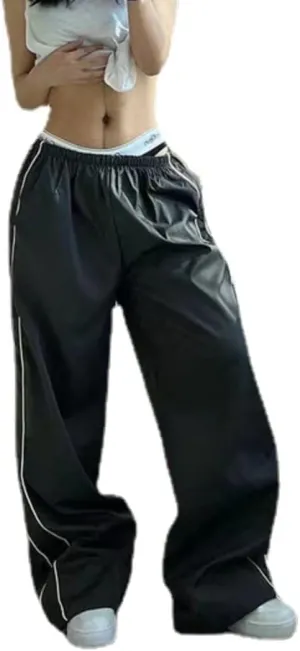 Women Vintage Cargo Pants High Waist Straight Wide Leg Baggy Jeans Y2K Denim Trousers Multi Pockets