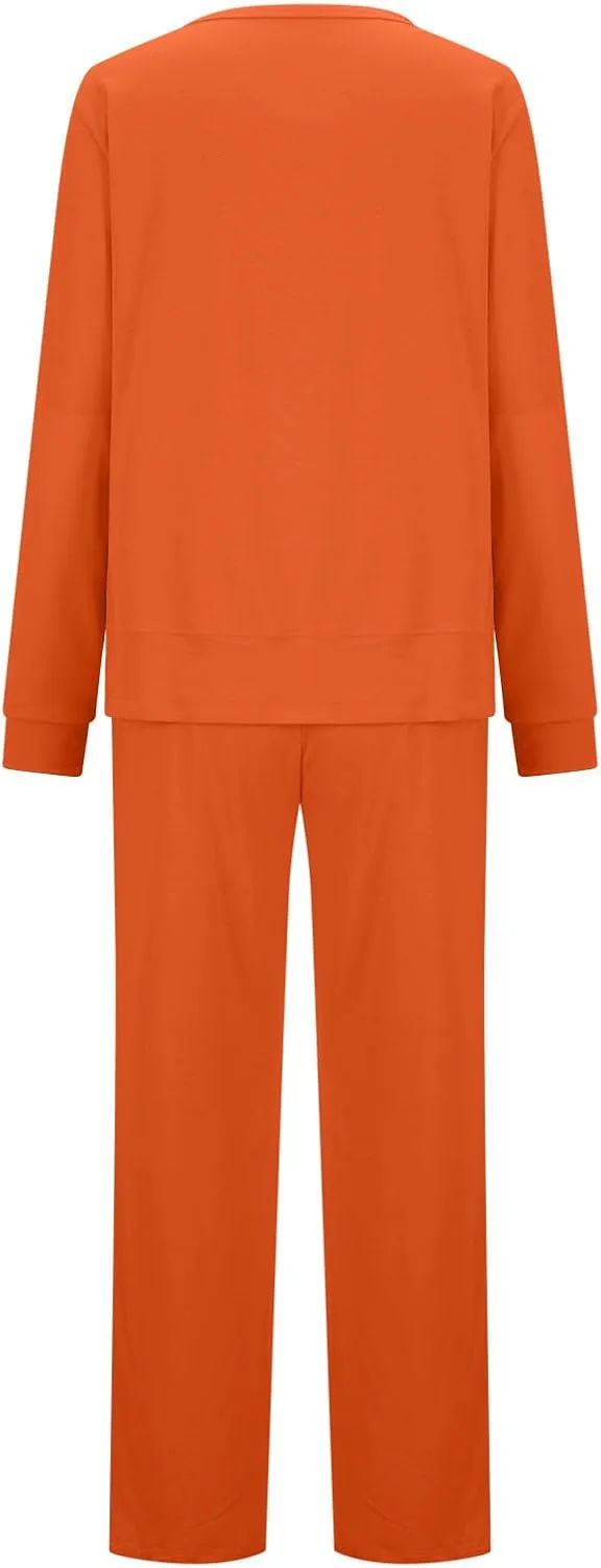 Women's 2 Piece Lounge Sets Casual Travel Outfits Long Sleeve Side Split Top Wide Leg Pants Tracksuit Cozy Sweatsuits