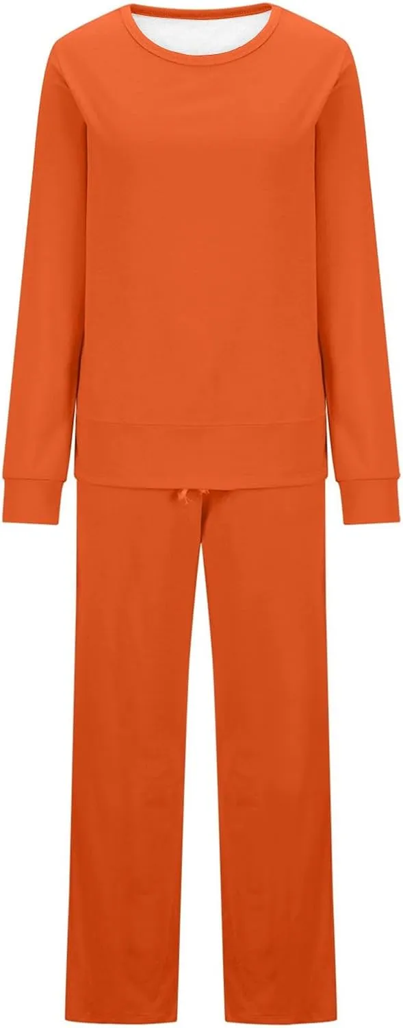 Women's 2 Piece Lounge Sets Casual Travel Outfits Long Sleeve Side Split Top Wide Leg Pants Tracksuit Cozy Sweatsuits