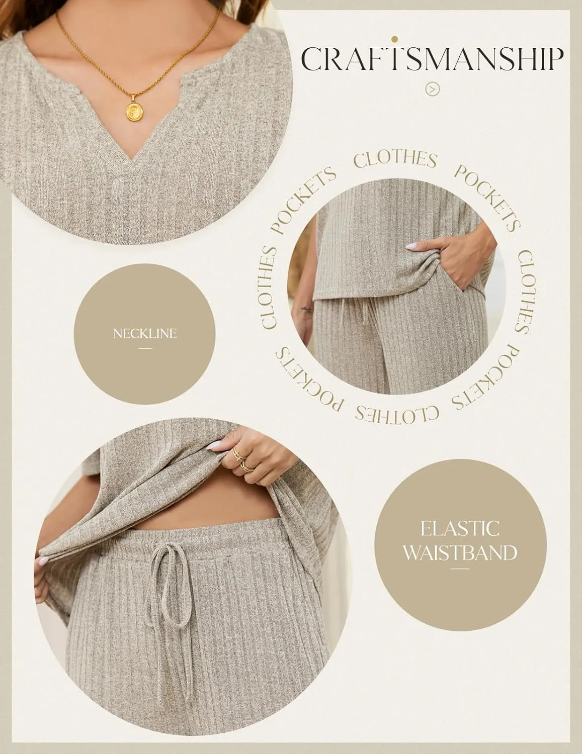 Women's 2 Piece Outfits 2025 Pullover Tops and Wide Leg Pants Lounge Sets Sweatsuits Set with Pockets