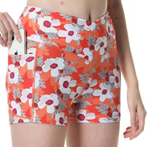 Womens 3/5" Swim Shorts High Waisted Board Shorts Bathing Suit Bottoms