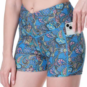 Womens 3/5" Swim Shorts High Waisted Board Shorts Bathing Suit Bottoms