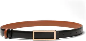 Womens Belt Reversible Leather Belt Skinny Thin Fashion Designer Waist Belts for Jeans Pants Dresses