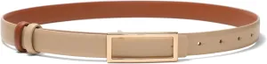 Womens Belt Reversible Leather Belt Skinny Thin Fashion Designer Waist Belts for Jeans Pants Dresses