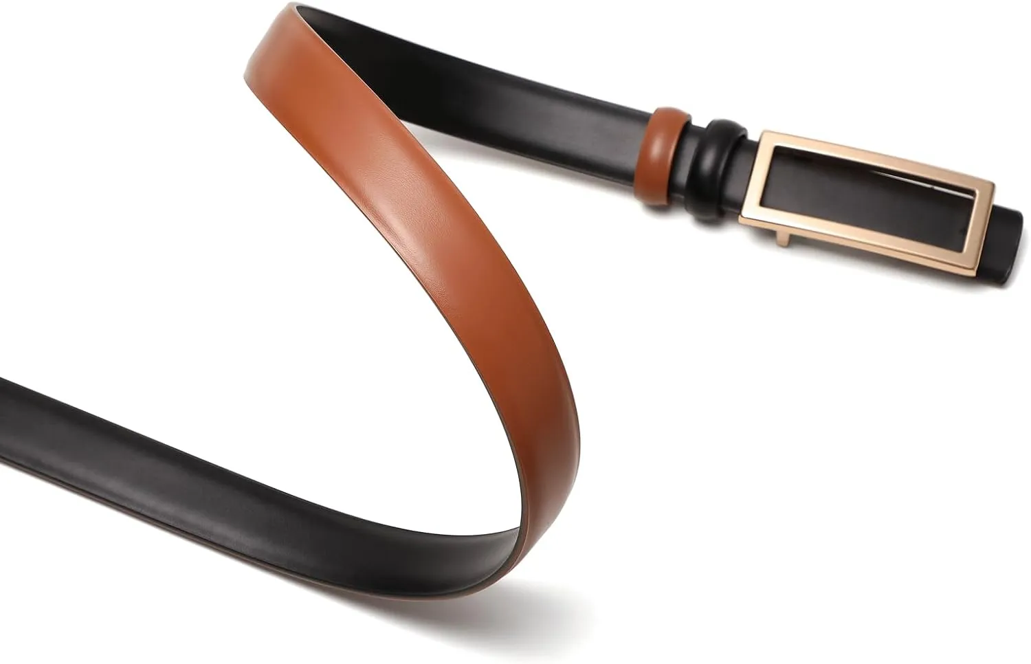 Womens Belt Reversible Leather Belt Skinny Thin Fashion Designer Waist Belts for Jeans Pants Dresses