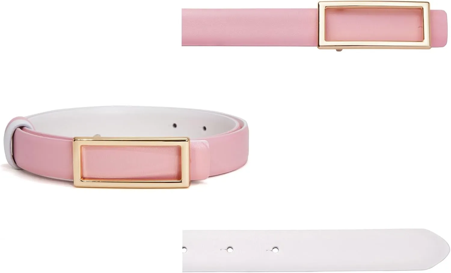 Womens Belt Reversible Leather Belt Skinny Thin Fashion Designer Waist Belts for Jeans Pants Dresses