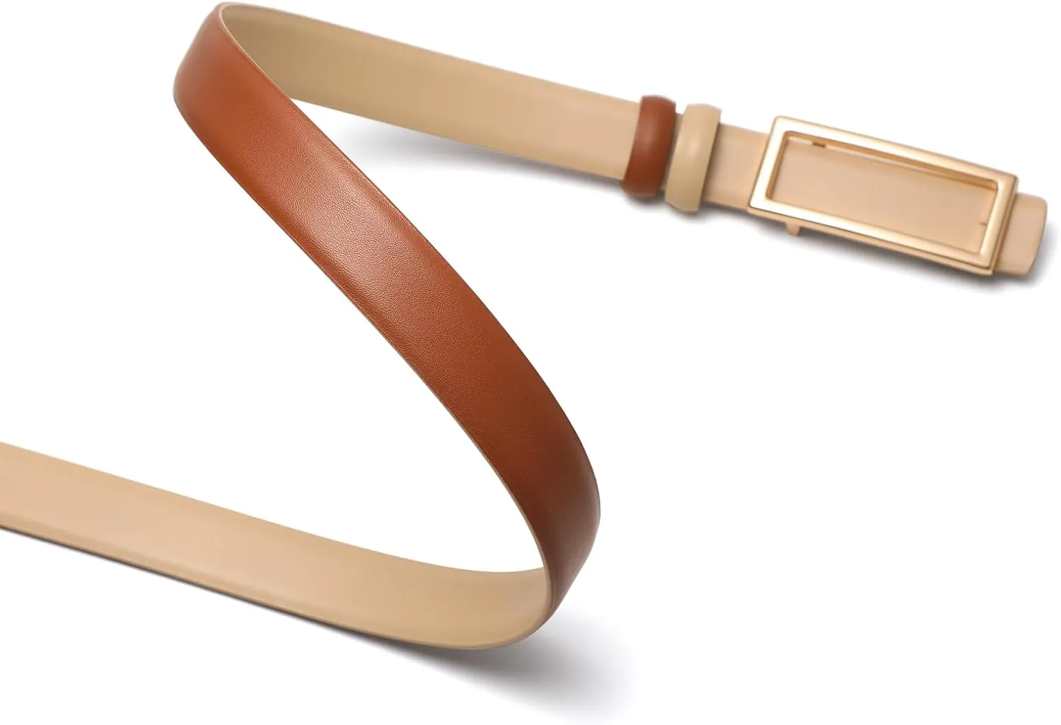 Womens Belt Reversible Leather Belt Skinny Thin Fashion Designer Waist Belts for Jeans Pants Dresses