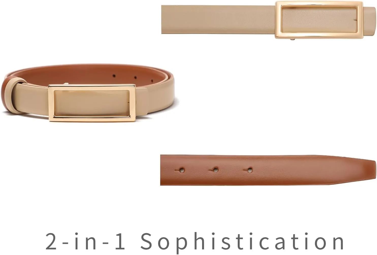 Womens Belt Reversible Leather Belt Skinny Thin Fashion Designer Waist Belts for Jeans Pants Dresses