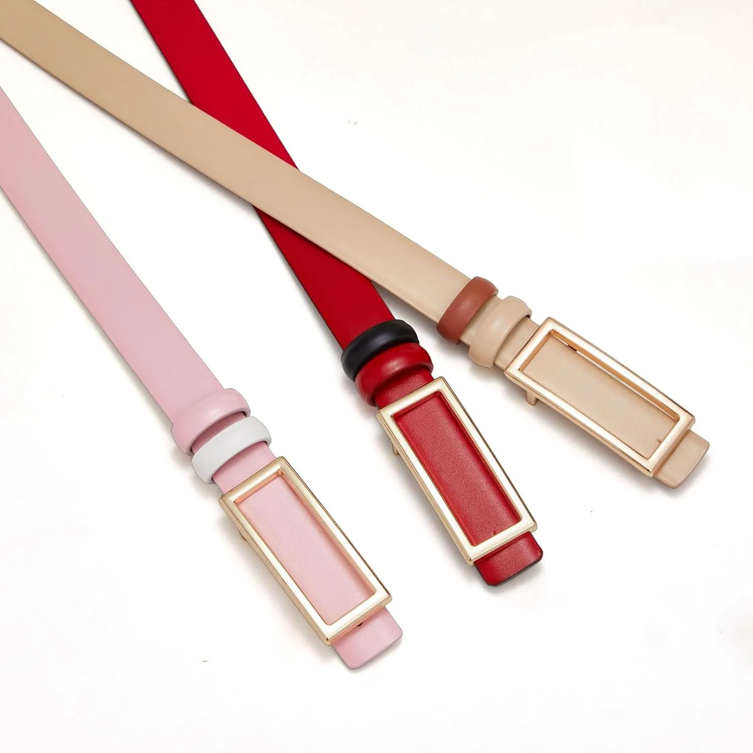Womens Belt Reversible Leather Belt Skinny Thin Fashion Designer Waist Belts for Jeans Pants Dresses