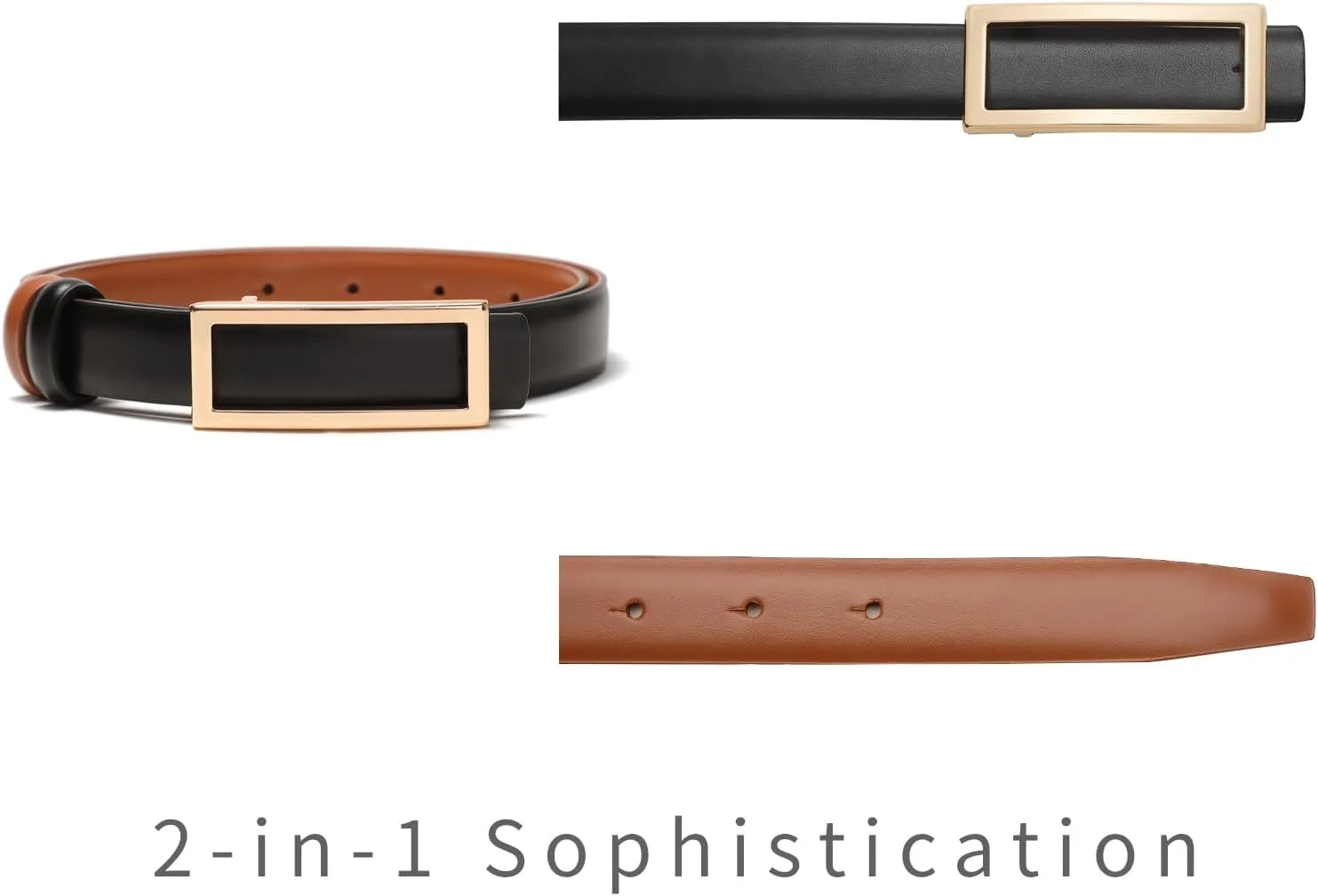 Womens Belt Reversible Leather Belt Skinny Thin Fashion Designer Waist Belts for Jeans Pants Dresses